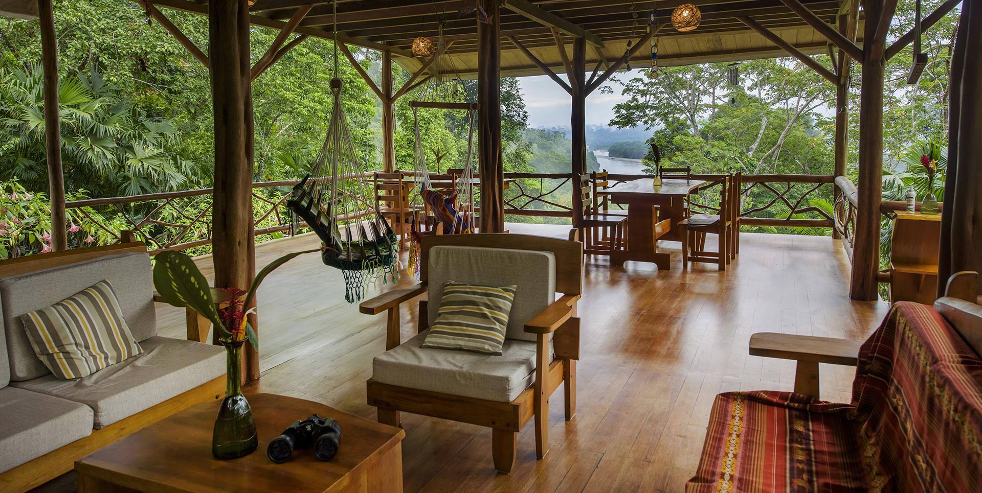 Living Room Gaia lodge Ecuador Amazon